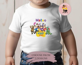 Personalized Wiggles Kids T-Shirt, Custom Name Birthday Party Shirt, Concert Tee