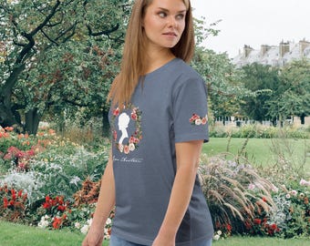 Jane Austen Shirt: Jane Austen book gift, bookish girl shirt gift for bookworms, dark academia clothing, organic cotton shirt for book club