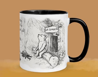 Winnie the Pooh Mug: Pooh with Piglet, Doing Nothing Coffee Cup, Milne Books Gift, Pooh Bear Gift with Shepard Drawings for Bookworms