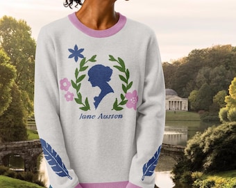 Jane Austen Sweater: Bookish knitted clothing, Jane Austen clothing for booklover, Literature sweater, Jane Austen fan sweater for bookworms