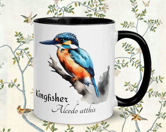 Kingfisher Bird Mug: Bird gift for man boyfriend, Blue tit mug, Fathers Day gift, Bird coffee cup for husband grandpa, Bird watcher gift