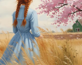 Anne of Green Gables Print: Anne of Green Gables gift, Anne with an E art print, Lucy Montgromery art, Romantic art for Anne fans