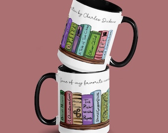 Charles Dickens Mug: Bookish gift for Charles Dickens fans, Victorian book lover gift, English literature tea mug, Bookworm librarian gift