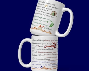 Tolkien Mug: Lord of the Rings Gift, Fantasy Fan Gift, Epic Fantasy Writer Mug, Sword and Sorcery Book Lover Gift, English Literature Mug