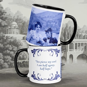 Jane Austen Coffee Mug Persuasion Bookish Mug Jane Austen Quote Book Merch Delft Blue Mug Jane Austen Gift for Bookworm Lovely Literary Gift