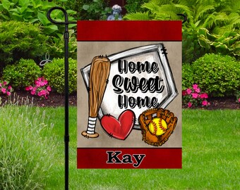 Softball Garden Flag, Personalized Softball Flag, Home Sweet Home, Softball Life, Yard Decor, Yard Flag, Sports Flag, Softball family