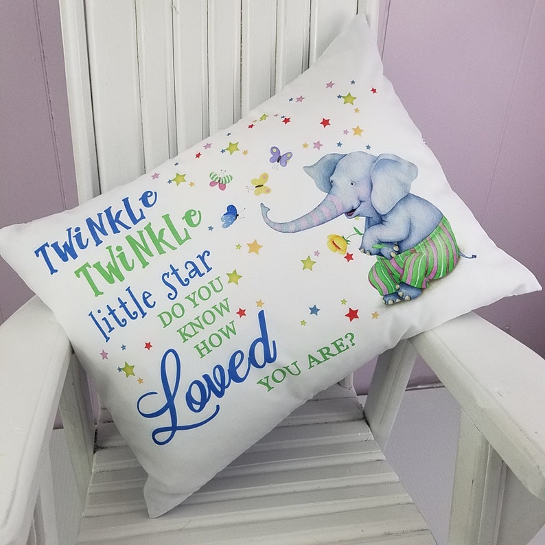Personalized Elephant HANDMADE Pillow Cover with Travel Pillow ~ Travel Pillow Cover ~ Boy Elephant Pillowcase ~Pillow Cover ~ Birthday Gift