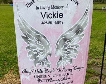 Angel Wings Flag, Custom Memorial Garden Flag, In Loving Memory Gift, Funeral Flag, Personalized Sympathy Gift, Loss of Loved One Flag