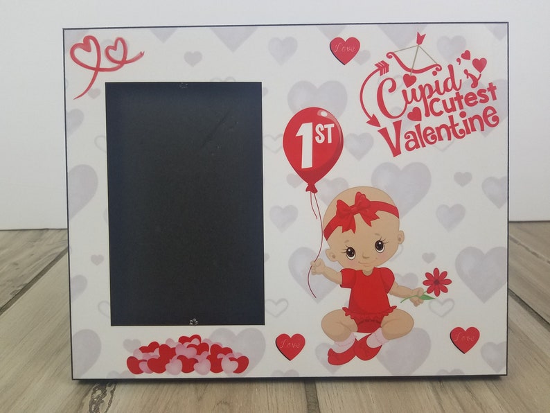 Baby/'s Picture Frame ~ My 1st Valentine/'s Day Personalized Photo Frame ~ Girl/'s Valentine Picture Frame ~ Baby/'s Holiday Picture Frame
