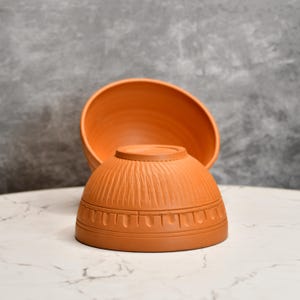Sowpeace Set of 2 Terracotta Soup Bowls – 13cm Handmade Clay Serveware | Rustic Kitchen Decor | Eco-Friendly Utensils | Gift for Home Lovers