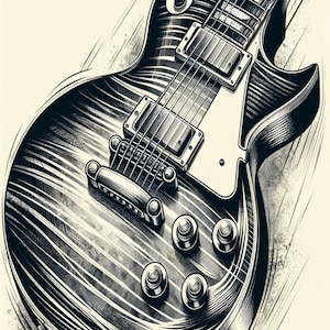 Impresión de arte digital de guitarra Les Paul