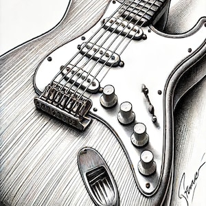 Stampa artistica digitale Fender Stratocaster