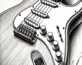 Fender Stratocaster Digital Art Print