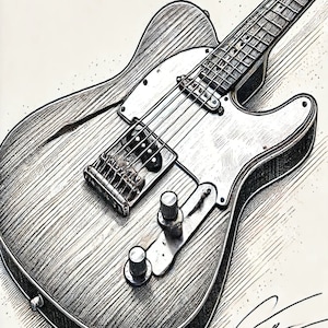 Fender Telecaster Digital Art Print