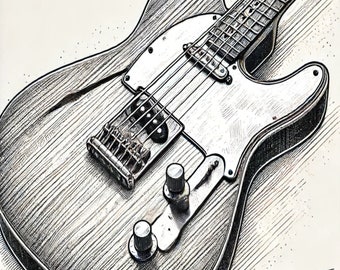 Fender Telecaster Digital Art Print
