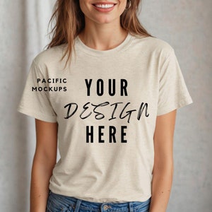 Gildan 64000 Sand Shirt Mockup Clothing Mock Up 3001 Tan T-shirt Mockup Beige Shirt Mock up Tan Shirt Template Minimalist Design Off-White