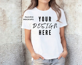 Bella Canvas 3001 Weißes Tshirt Mockup Kleidung MockUp 3001 Weißes T-shirt Mockup Weißes Hemd Mock up Weißes Hemd Vorlage