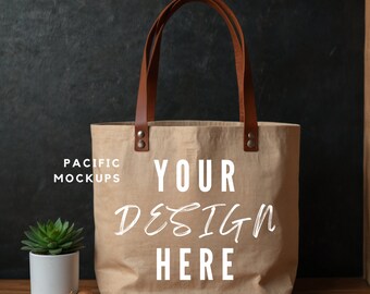 Tan Tote Mockup Bag Mockups Shopping Mock Up Gift Mockup Beige gardening Mock up Sublimation Advertisement Digital Download