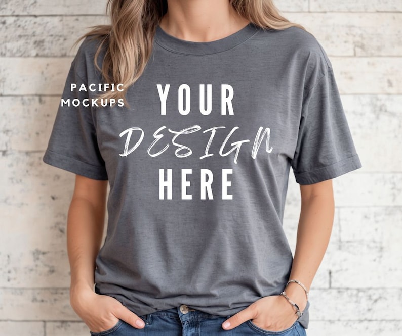 Bella Canvas 3001 Asphalt Tshirt Mockup Clothing Mock up 3001 Dark Grey ...
