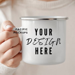 White Enamel Camping Mug Mockups Coffee Cup Mug Mock up Stock Photo Mug Camping Mockup Outdoor Vacation Mock up Digital Download JPG