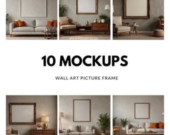 10 Frame Mockup Bundle, Modern Simple Living Room Mock Up Photograph Styled Template print Mockup Stock Photo Frame Art Digital Download