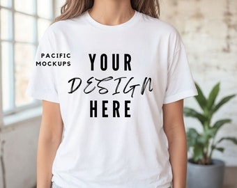 Bella Canvas 3001 Weißes Tshirt Mockup Kleidung MockUp 3001 Weißes T-shirt Mockup Weißes Hemd Mock up Weißes Hemd Vorlage