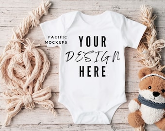 White Baby Onesie Mockup Vest Mock-up modern Mock Up Baby Mockup Clothing Bodysuit Mockup Baby Romper Stock Photo JPG Digital Download