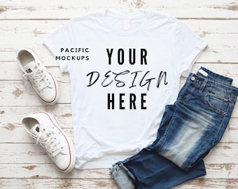 Bella Canvas 3001 White Tshirt Mockup Clothing Mock Up 3001 White T-shirt Mockup White Shirt Mock up White Shirt Template