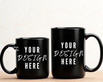 15 oz Black Coffee Mug MockUp 11 oz Tea Cup Mock up Wedding Mock Up Stock Photo Black Handle Coffee Cup Mockup Digital Download JPG