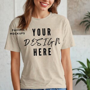 Gildan 64000 Sand Shirt Mockup Clothing Mock Up 3001 Tan T-shirt Mockup Beige Shirt Mock up Tan Shirt Template Minimalist Design Off-White