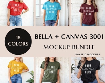 Bella Canvas 3001 Tshirt Mockup Bundle Clothing Mock Up 3001 Shirt Mock-up Bundle T-Shirt Model for Mockups Shirt Template