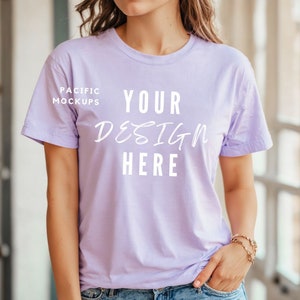 Bella Canvas 3001 Lilac Tshirt Mockup Clothing Mock Up 3001 Soft Purple T-shirt Mockup Purple Shirt Mock up Purple Shirt Template