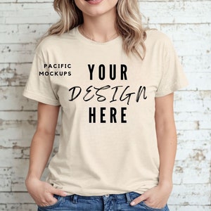 Gildan 64000 Sand Shirt Mockup Clothing Mock Up 3001 Tan T-shirt Mockup Beige Shirt Mock up Tan Shirt Template