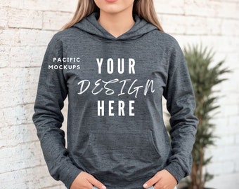 Gildan 18500 Dark Heather Mockup Mockup Clothing Mock Up G185 Moletom com Capuz Mockup Modelo de Suéter para Mockups Modelo de Moletom Cinza Escuro