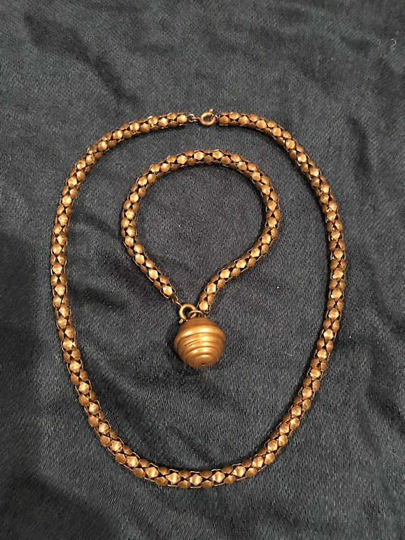 Brass chain and bracelet set.