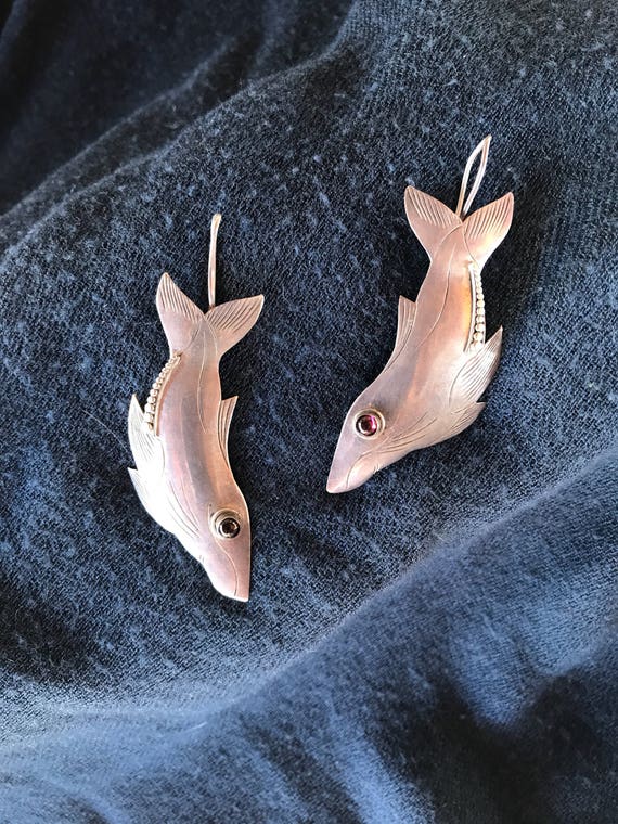 Whale drop earrings