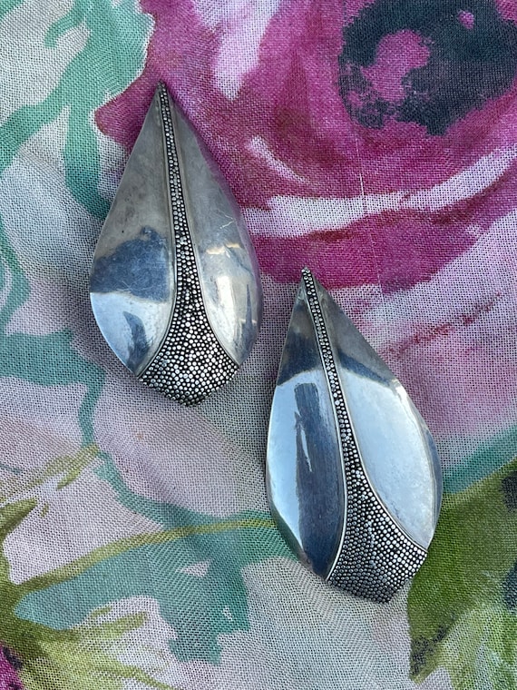 Bold statement sterling silver earrings