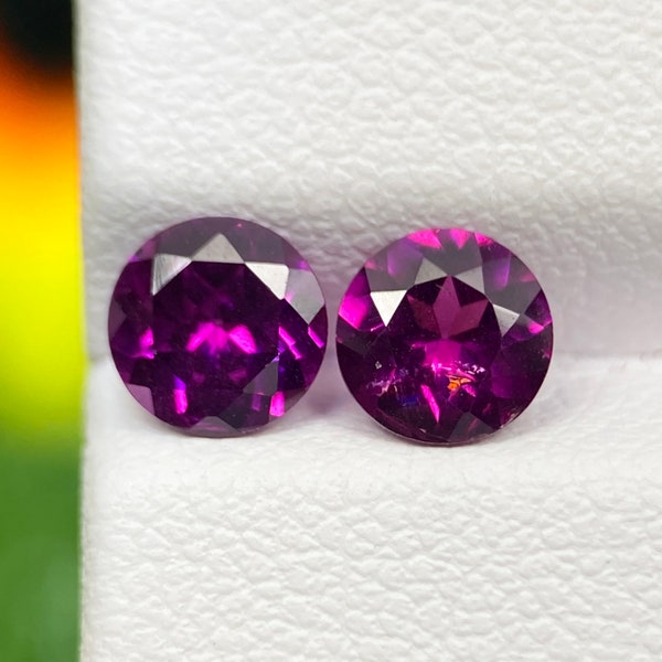 Beautiful Rhodolite Garnet Pair 1.48 Cts for Custom Earrings Made To Order Natural Rhodolite Garnet Gemstone for Earrings