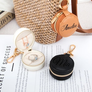 Gepersonaliseerde reissieraden opbergdoos, oorbel ring ketting opslag sleutelhanger, vrouwen cadeau, cadeau voor vrienden, reisbenodigdheden