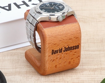 Personalized Wooden Watch Stand For Men's,Watch Storage,Watch Display,Customized Watch Display Holder,Customized Gift For Him,Valentine Gift