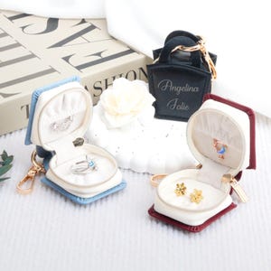 Gepersonaliseerde reissieraden opbergdoos, oorbel ring ketting opslag sleutelhanger, vrouwen cadeau, cadeau voor vrienden, reisbenodigdheden