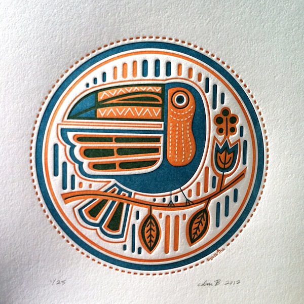 Toucan - letterpress print