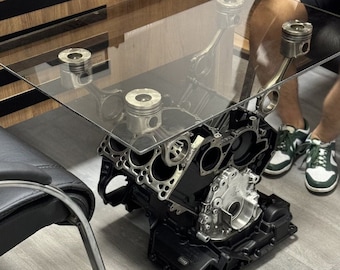 V6 Motor Bloğu Masası // Kişiselleştirilebilir Man Cave Mobilyaları // El Yapımı Otomotiv Dekoru // Kişiye Özel!