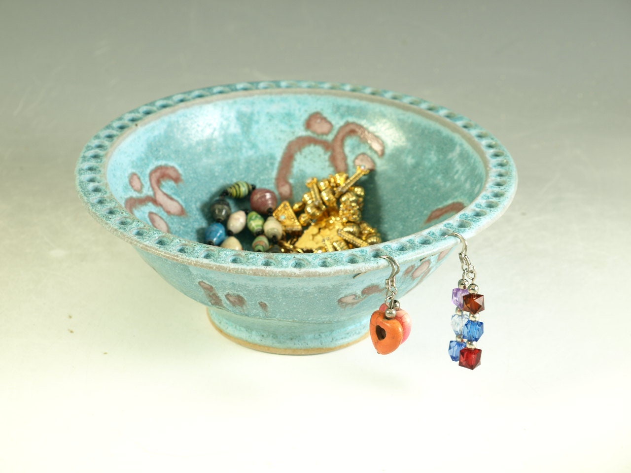 Jewelry bowl & earring holders apx 50 holes Etsy