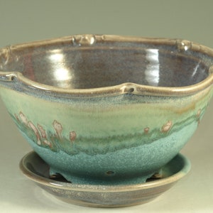 Berry Bowl in turquoise handmade stoneware pottery image 2