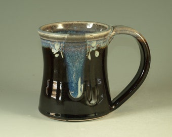 Large pottery Mug (20oz) in tenmoku black glaze - great morning coffee mugs fathers day gift