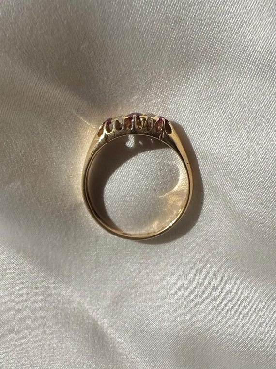 18CT antique ruby and diamond ring - image 6