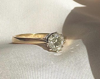 18CT Old European cut diamond solitaire ring