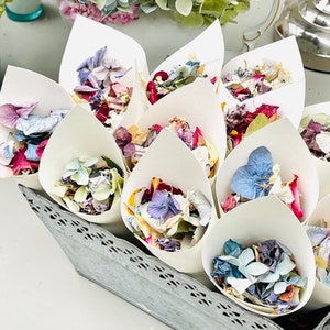 Coriandoli biodegradabili, coriandoli da matrimonio, coriandoli di petali, coriandoli di fiori, coriandoli ecologici, sacchetti per il lancio di petali, coni di coriandoli
