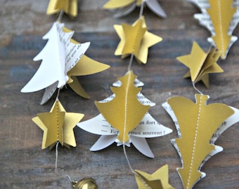 Christmas clearance, Holiday gold decor, Eco-friendly Christmas, Gold holiday, Modern Christmas, Christmas tree, Gold garland, star garland